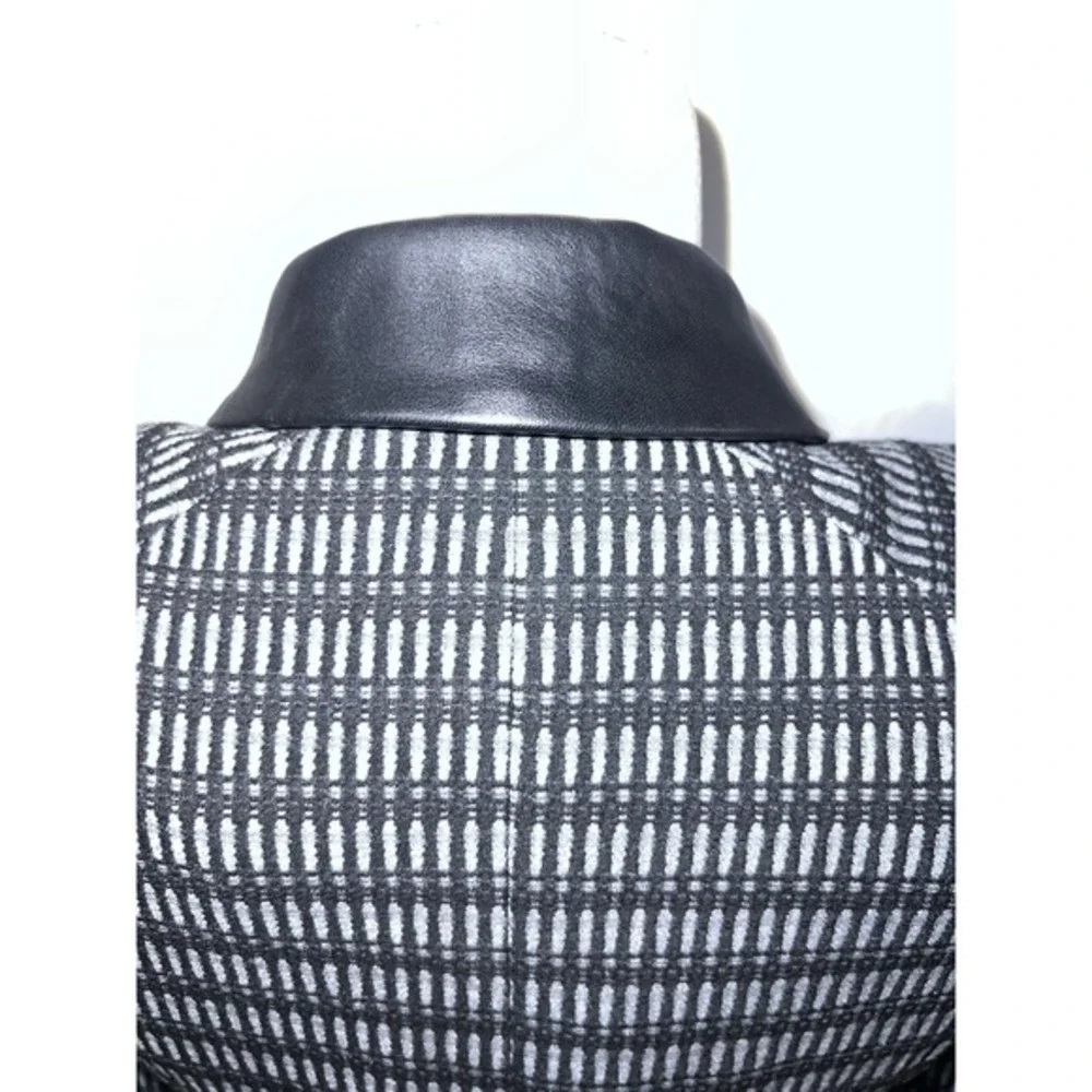 Nanette Lepore Jacket Women's Size 4 Blue Black Geometric Career 1-Button Blazer
